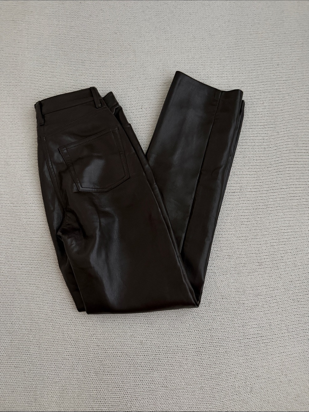 Wilfred Faux Leather Straight Leg Pants Brown Size 0